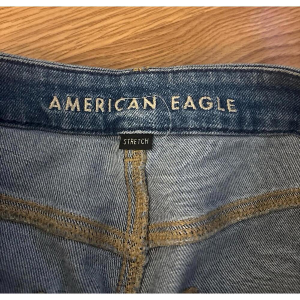 American Eagle Outfitters Light Blue Straight Leg Ripped Jeans - Picture 7 of 9